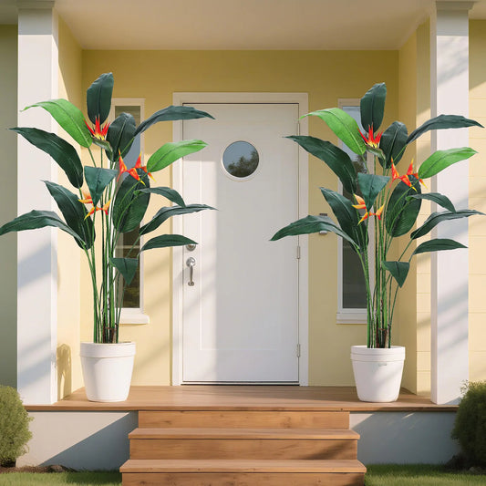 HiMISSCN 2Pcs Artificial Bird Of Paradise Plants For Home Decor