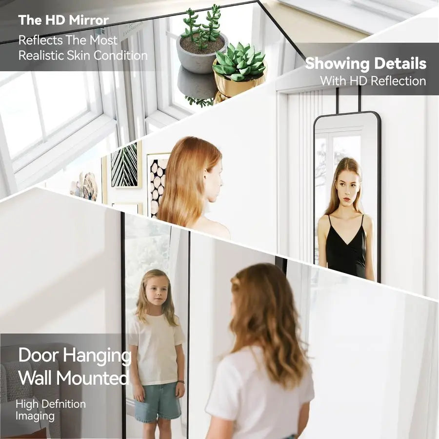 Rectangular Full Body Mirror Wall Mounted Door Hanging Entryway