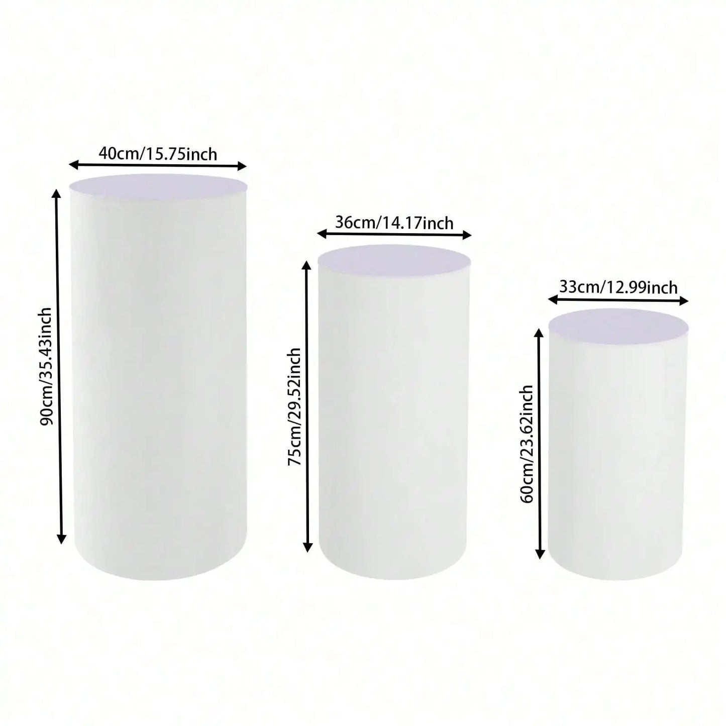 3Pcs Cylinder Pedestal Stands For Wedding Decor Displays