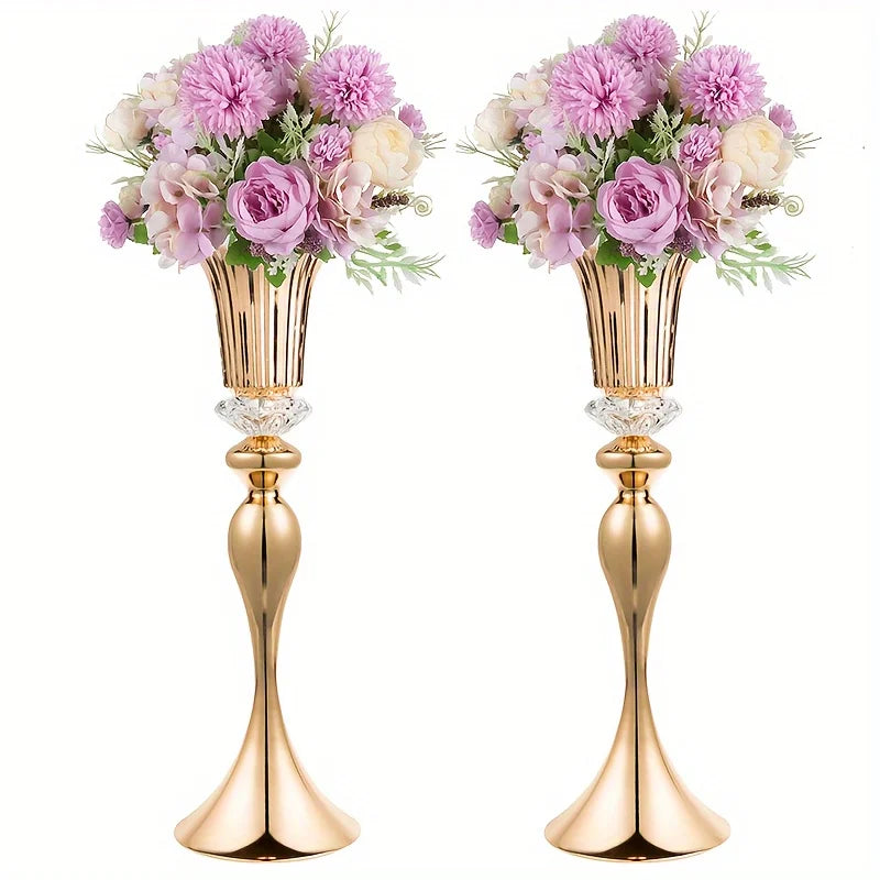 Crystal Flower Stands Set Metal Centerpieces For Table Decor