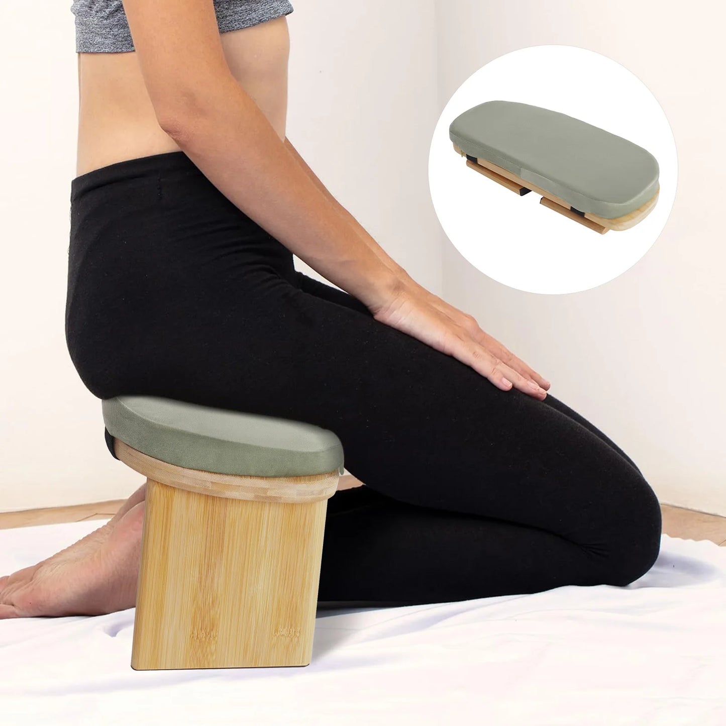 Bymaocar Foldable Meditation Bench Kneeling Stool For Home Use