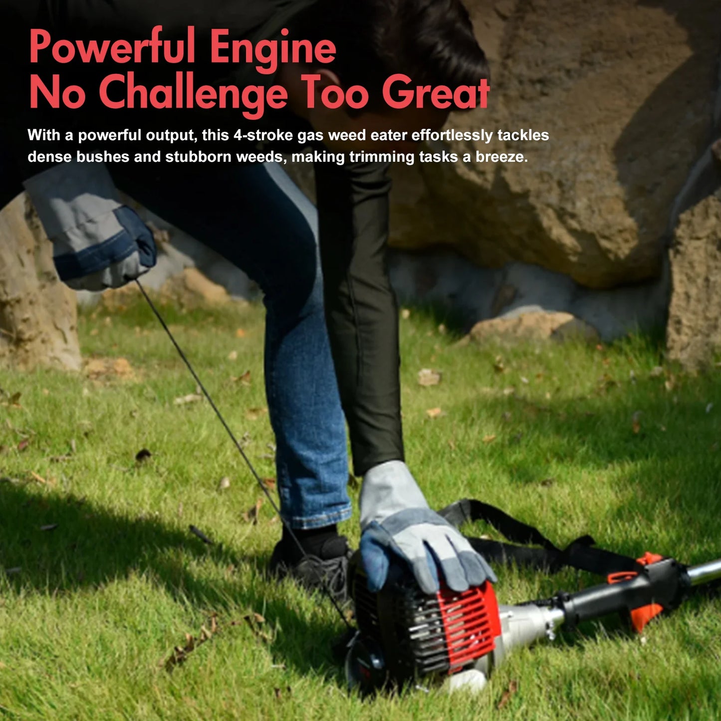 Gas 4 Stroke Weed Eater 31cc 15lb Straight Shaft Trimmer