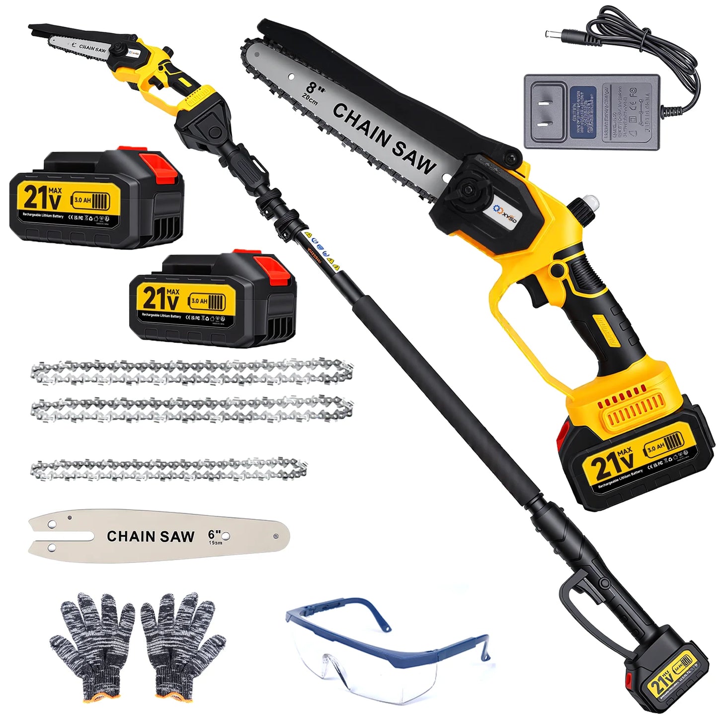 XYSD Two In One Cordless Pole Saw And Mini Chainsaw