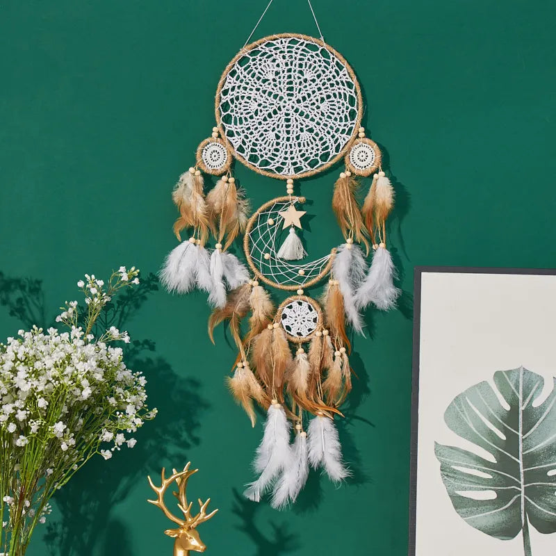 Dream Catcher Wall Decor Moon And Sun Bohemian Bedside Decoration