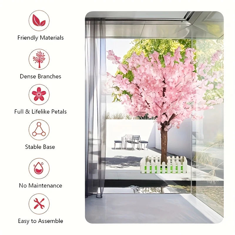 NONECN Artificial Cherry Trees Indoor Decor Handmade Blossom