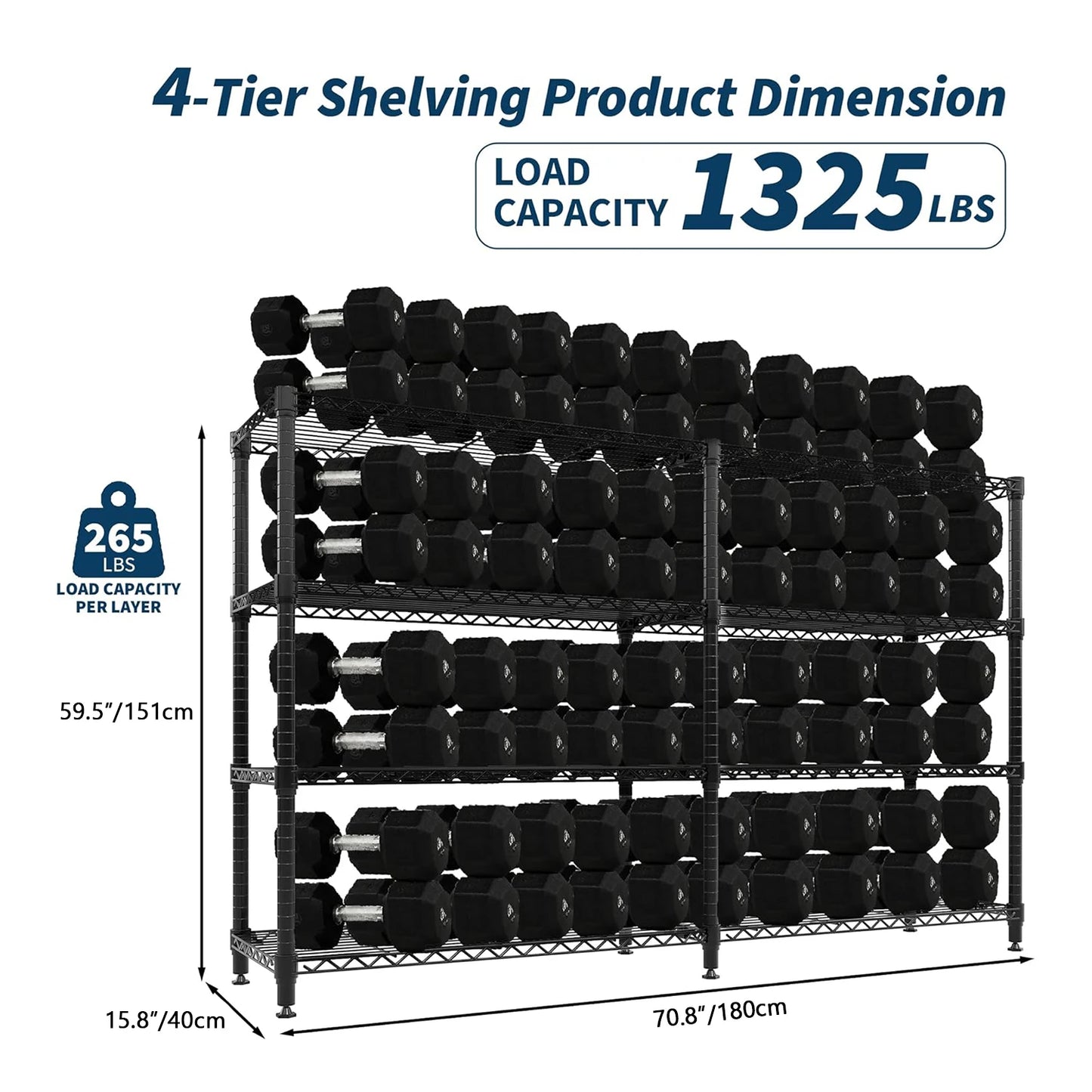 TWISTER.CK Heavy Duty 5-Tier Metal Shelving Unit Storage