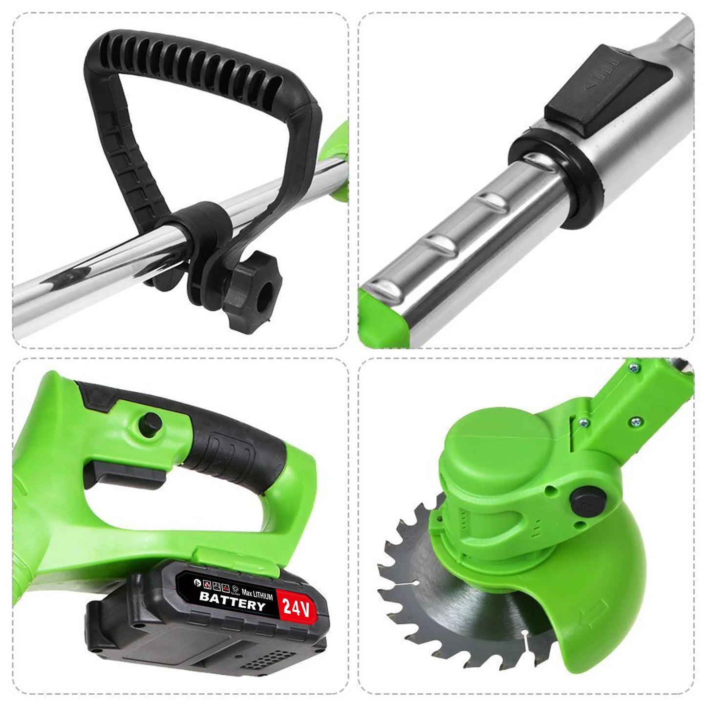 Brushless Cordless Weed Trimmer 2-In-1 Electric Grass Cutter For Yard