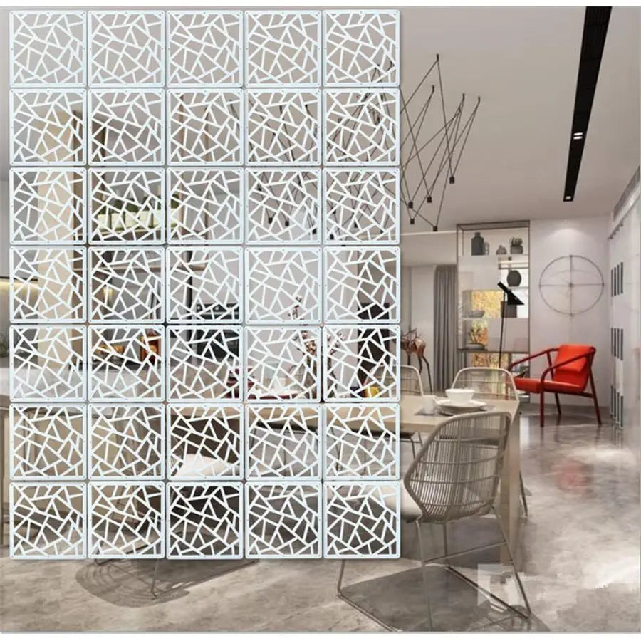 Hanging Room Divider Panels, 12 Pieces, Wood Plastic DIY Screens