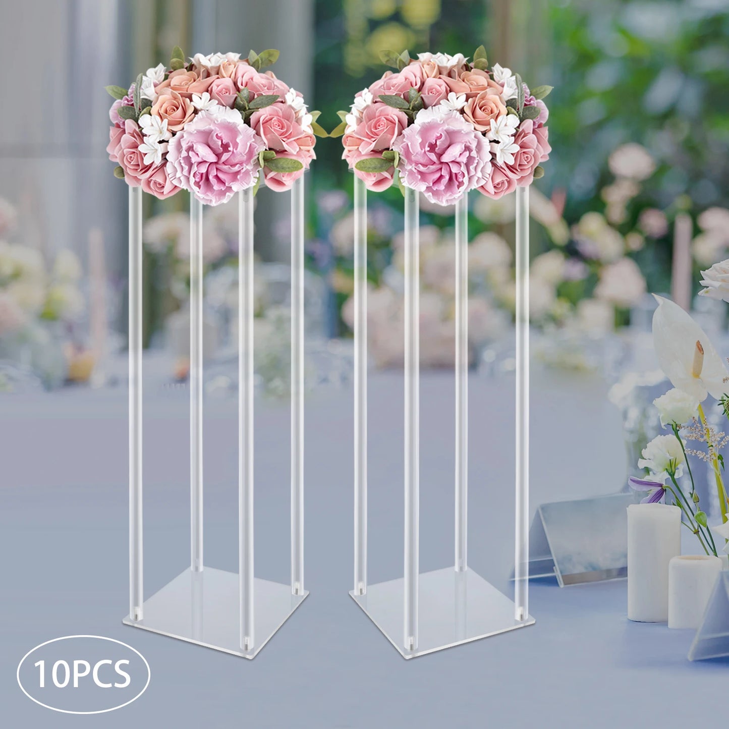 Acrylic Vases Wedding Centerpieces Flower Stands Set