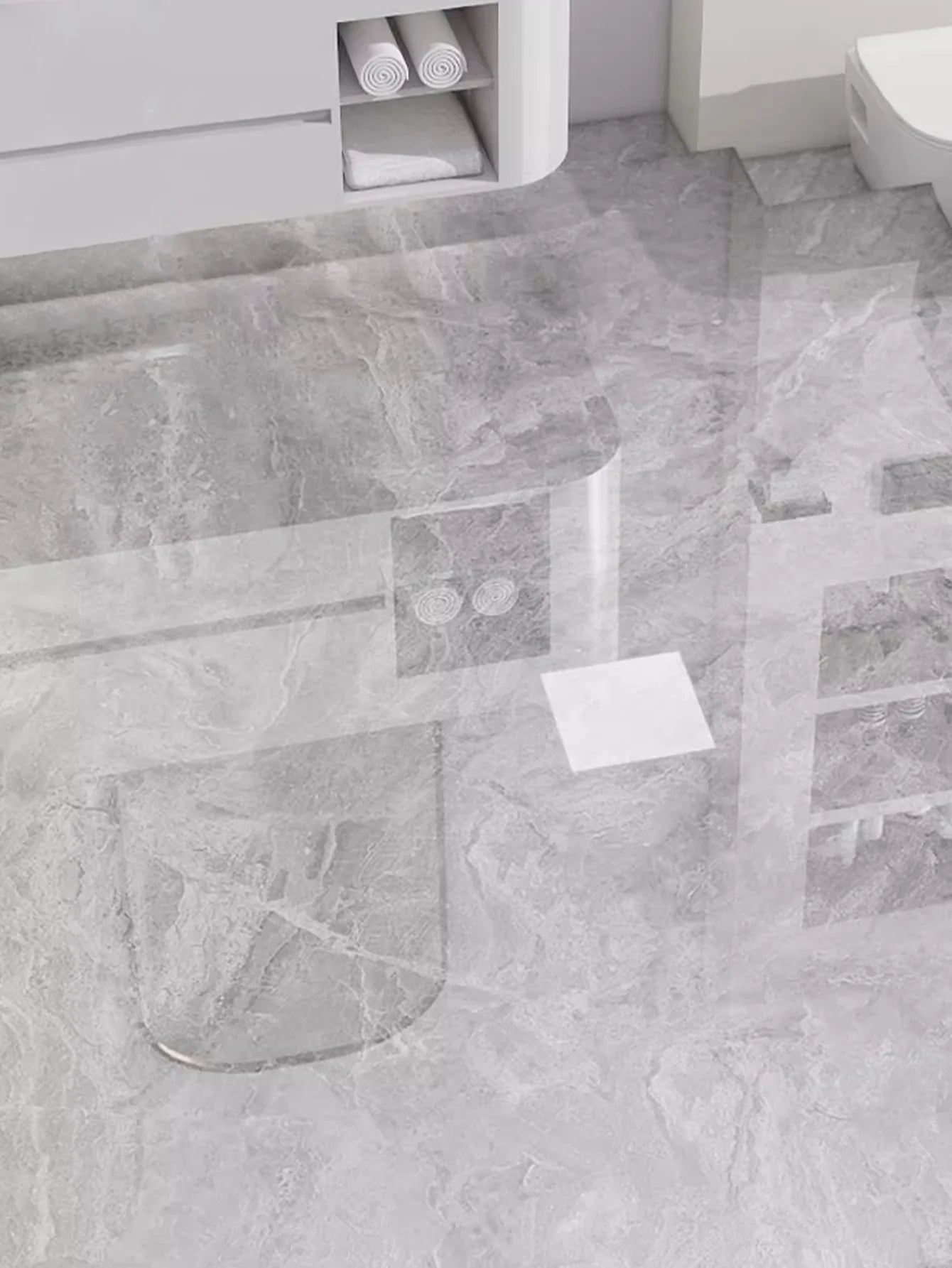 Imitation Marble Peel And Stick Floor Tiles Waterproof Non Slip