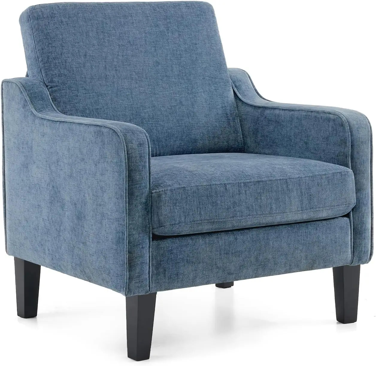 Mid Century Modern Accent Chair Fabric Upholstered Armchair For Living Room