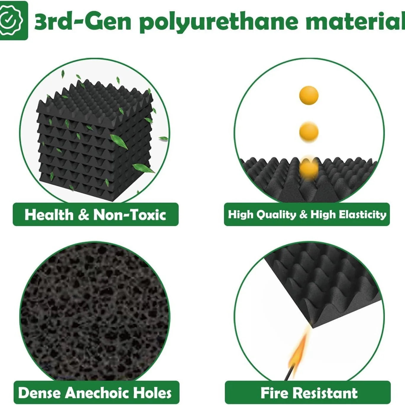 Self Adhesive Eggcrate Acoustic Foam Panels For Home And Studios