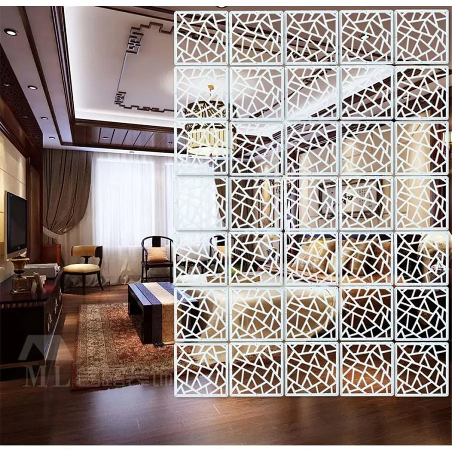 Hanging Room Divider Panels, 12 Pieces, Wood Plastic DIY Screens