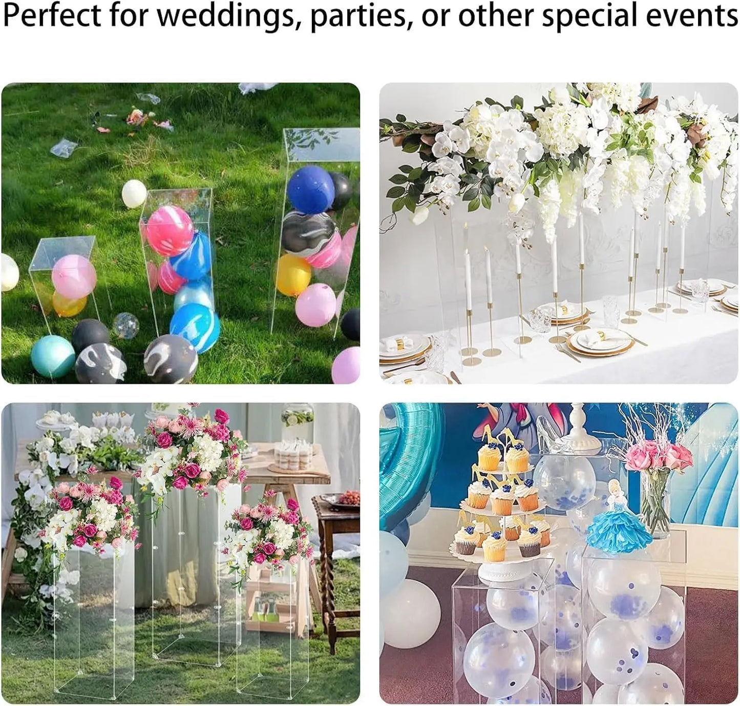 Acrylic Lucite Pedestal Display Stand Set For Party Flowers Cake