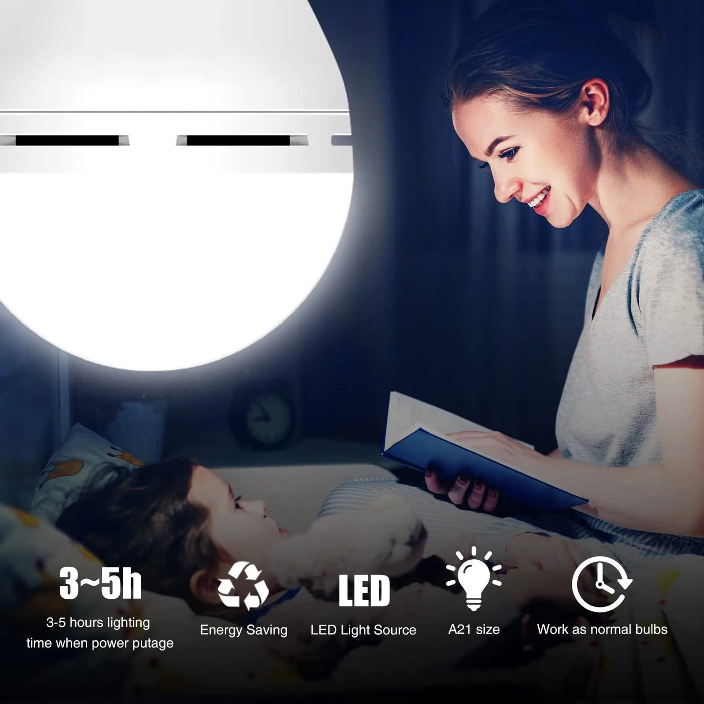 Rechargeable Emergency LED Bulb 9W 800 Lumens 6000K Daylight