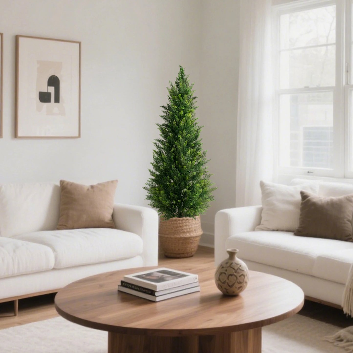Artificial Cedar Tree Indoor Outdoor Faux Silk Plant Decor