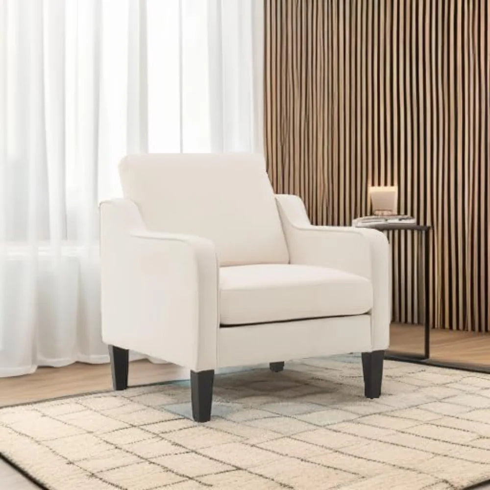Mid Century Modern Accent Chair Fabric Upholstered Armchair For Living Room