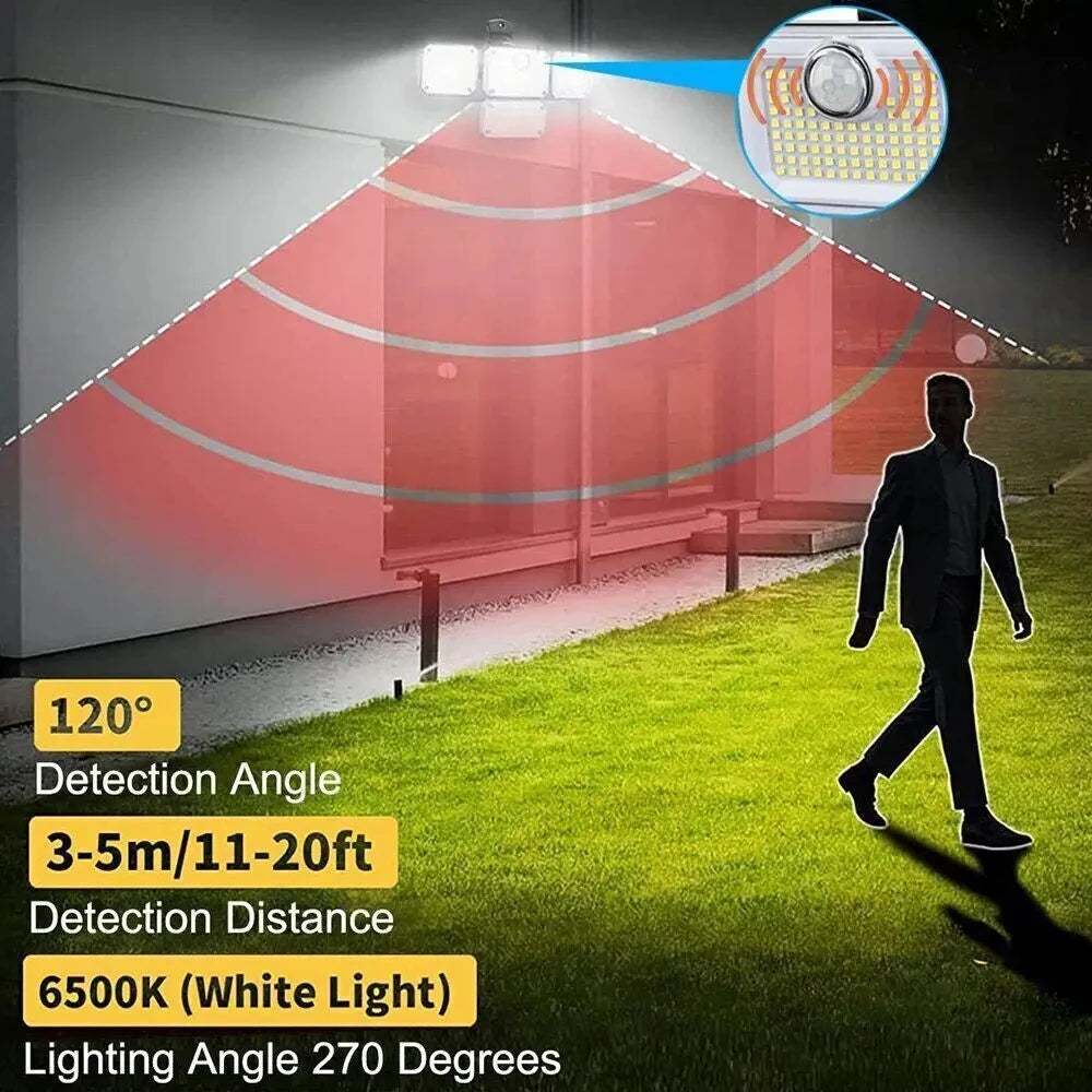 Solar Wall Lamp Outdoor Motion Sensor Spotlight 122 LED Waterproof