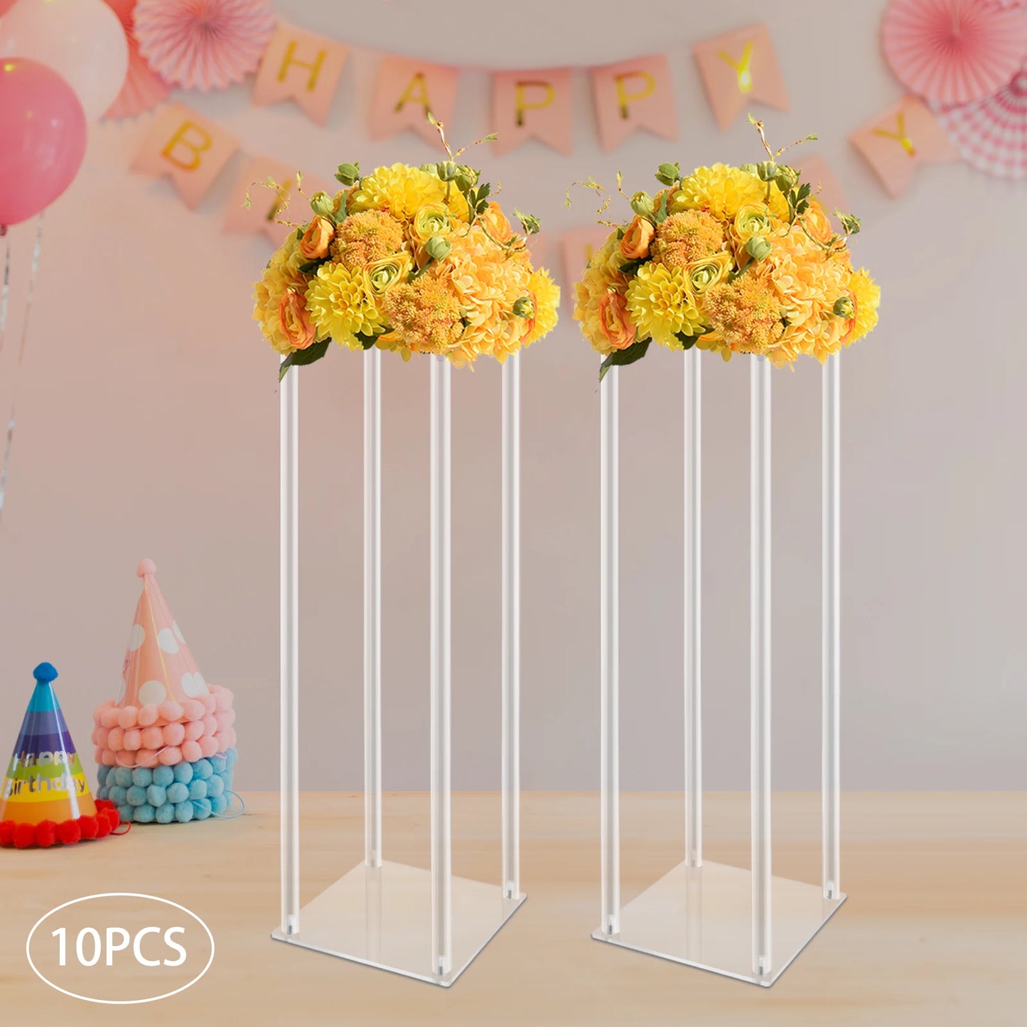 Acrylic Vases Wedding Centerpieces Flower Stands Set
