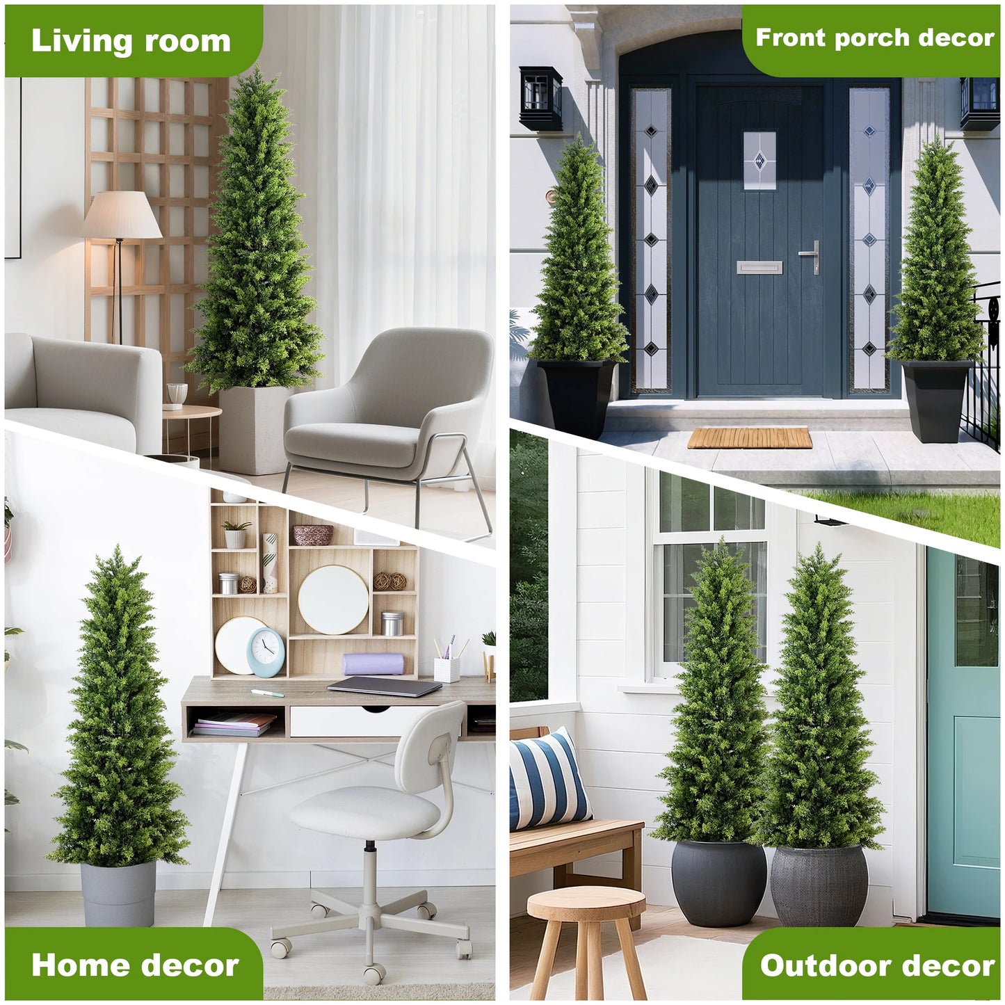 NONECN Artificial Cypresses Tree Tall Faux Plant Indoor Outdoor Home Decor