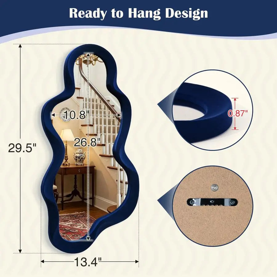 Cloud Wall Mirror For Bedroom Decor, Cute Hanging Wall Art