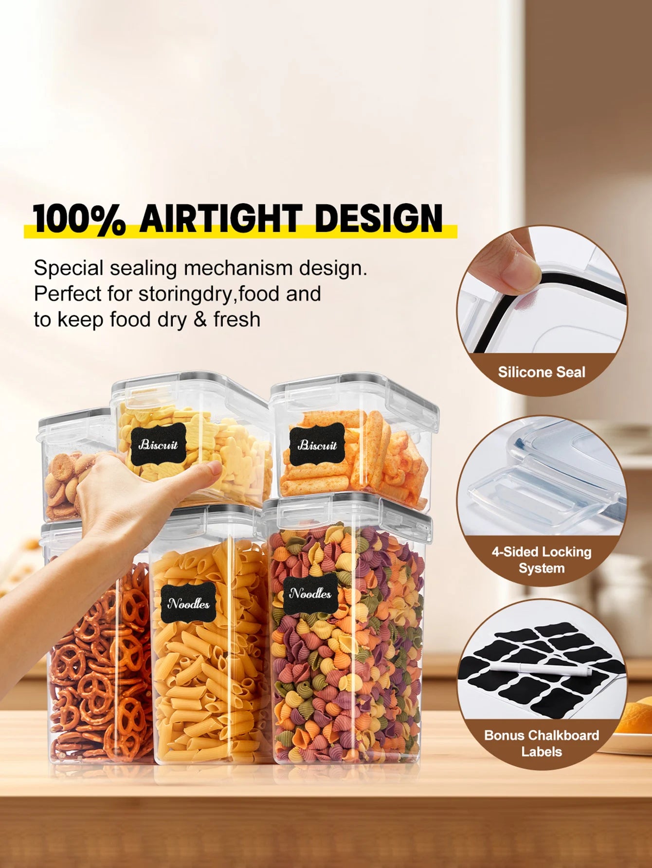 24-Piece Sealed Food Storage Containers With Lids For Pantry Organization