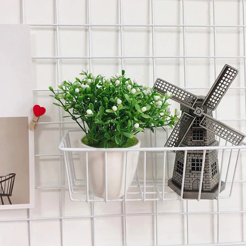 Metal Wall Grid Photo Frame And Postcards Storage Organizer