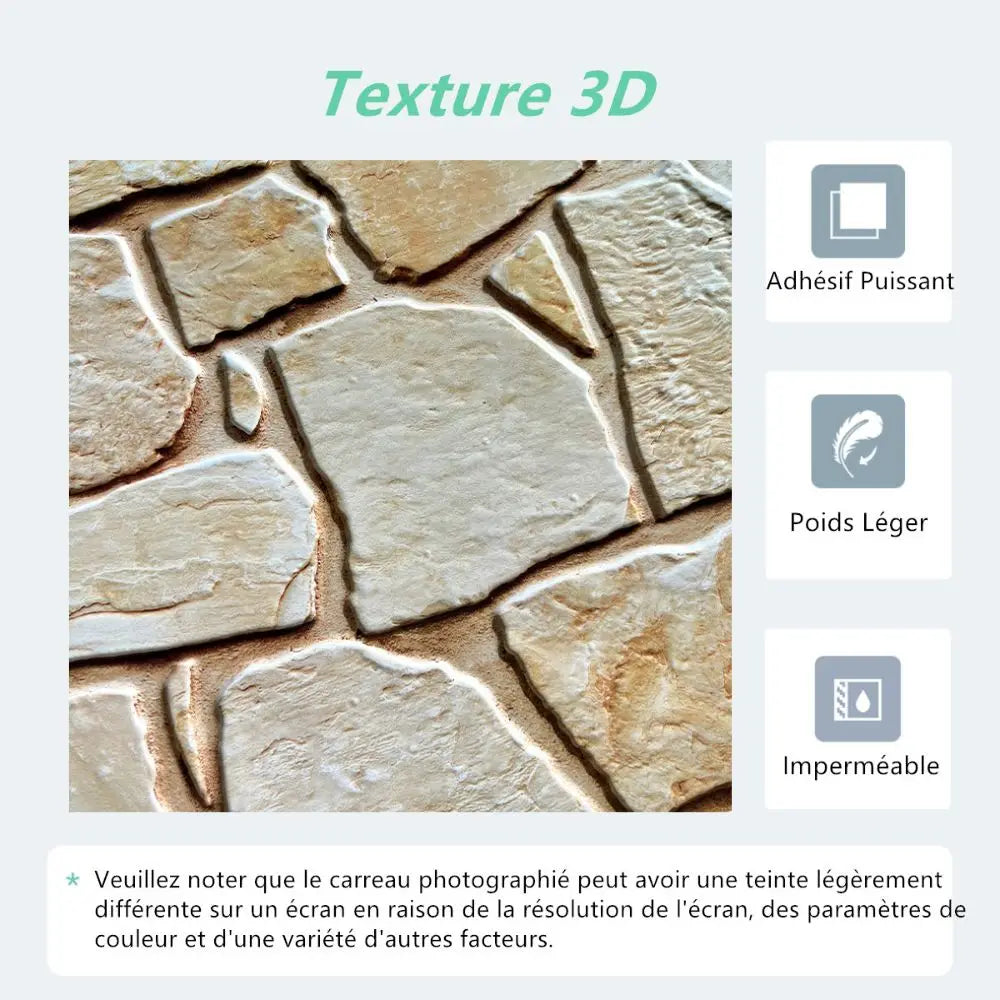 3D Tile Stickers For Wall And Furniture Matte Stone Textures