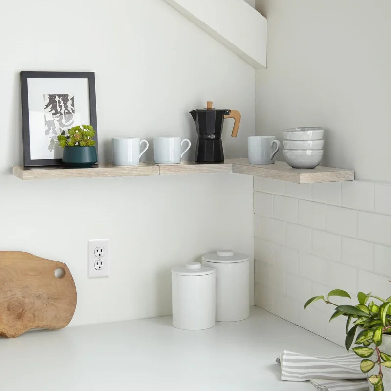 Wooden Wall Mounted Shelf For Living Room Modern Minimalist Design