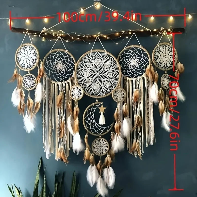 Dream Catcher Wall Decor Moon And Sun Bohemian Bedside Decoration
