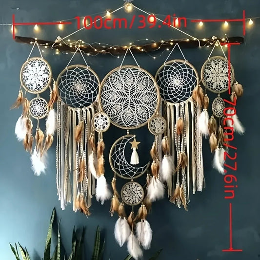 Dream Catcher Wall Decor Moon And Sun Bohemian Bedside Decoration